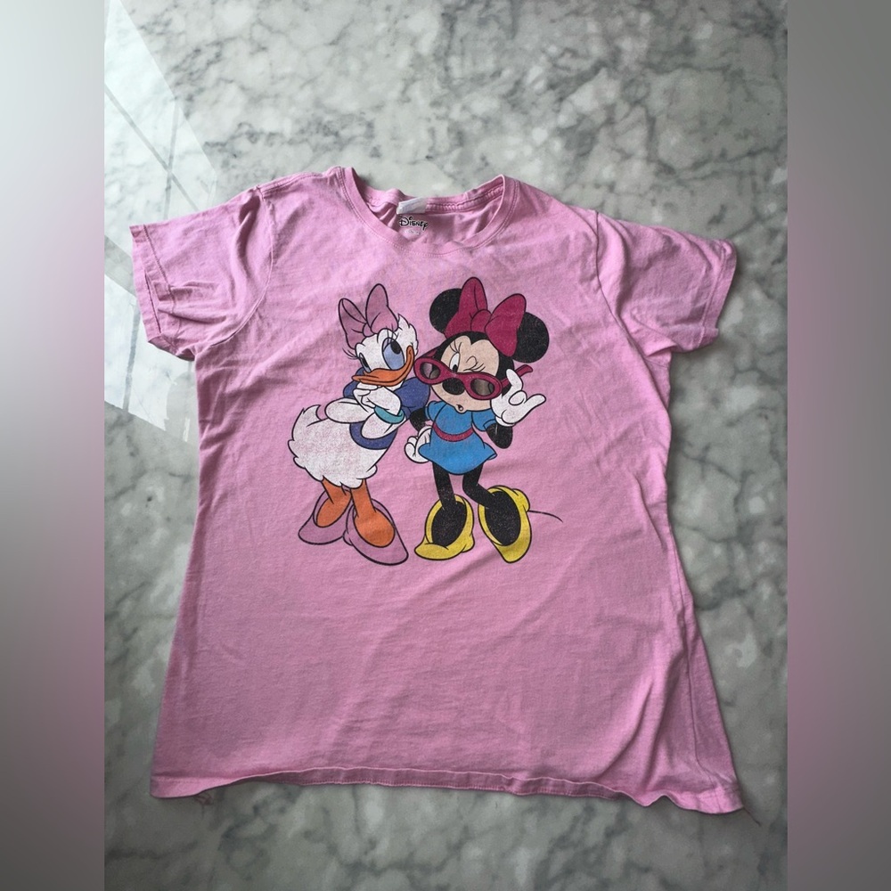 Disney Pink Tee with Minnie and Daisy Graphic